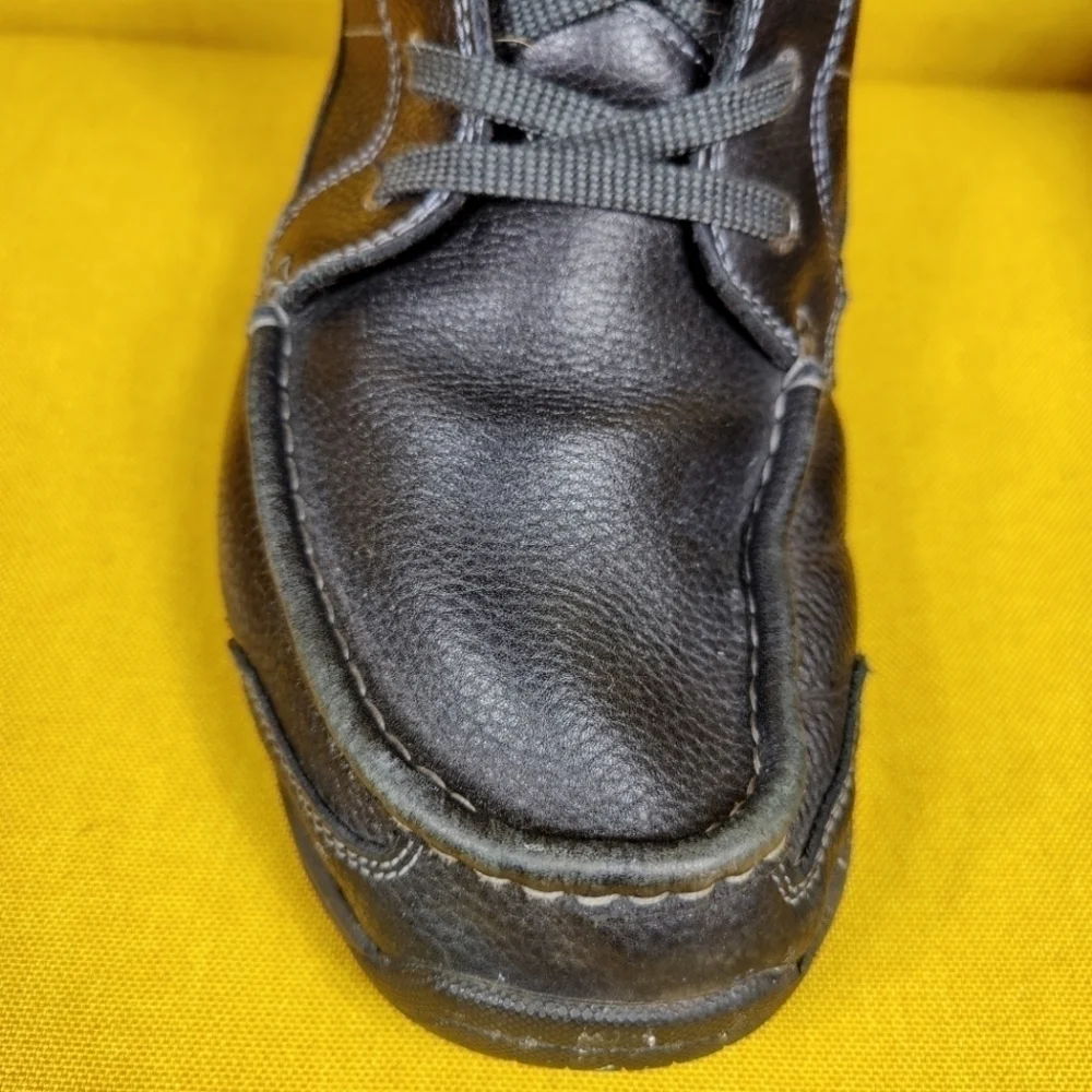 Orthofeet Ranger Boots Black Leather Comfort Walking Men's Shoes Size 12 2E Wide